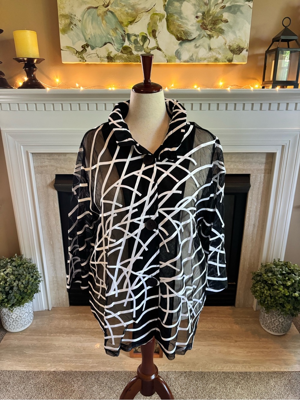 *NEW* Chico’s Travelers Novelty Strip Jacket - Size 20/22